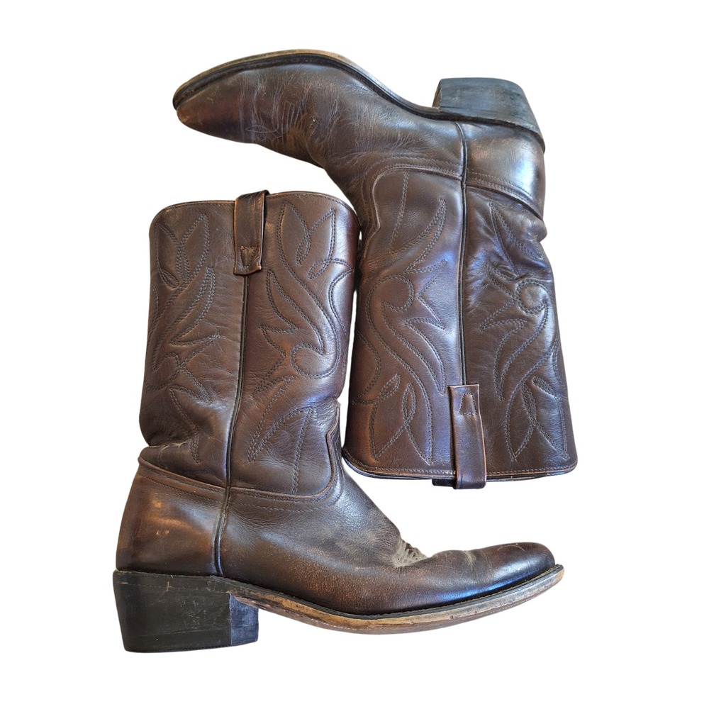 Acme Vintage Womens Western Stitched Boot Pointed Toe‎ Classic Brown 9.5